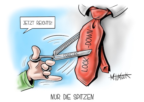 Cartoon: Nur die Spitzen (medium) by Mirco Tomicek tagged corona,gipfel,covid19,bund,länder,lockdown,verlängerung,verlängerungen,shutdown,friseur,friseure,friseurinnen,haarstudio,haare,schneiden,schule,schulen,karneval,weiberfastnacht,krawatten,krawatte,schere,lockerung,cartoon,karikatur,pressekarikatur,mirco,tomicek,corona,gipfel,covid19,bund,länder,lockdown,verlängerung,verlängerungen,shutdown,friseur,friseure,friseurinnen,haarstudio,haare,schneiden,schule,schulen,karneval,weiberfastnacht,krawatten,krawatte,schere,lockerung,cartoon,karikatur,pressekarikatur,mirco,tomicek