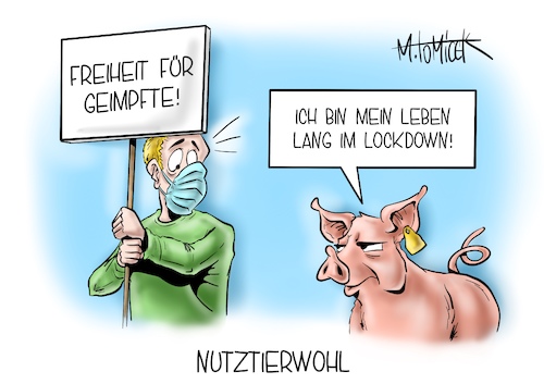 Cartoon: Nutztierwohl (medium) by Mirco Tomicek tagged julia,klöckner,studie,umbau,nutztierhaltung,nutztiere,haltung,tiere,tier,tierwohl,tierschutz,wohl,agrar,fleischindustrie,industrie,fleisch,wurst,schweine,schwein,mwst,mehrwertsteuer,mehrwert,steuer,steuern,tierwohlsteuer,verbraucher,ställe,impfungen,geimpft,geimpfte,genesene,freiheit,lockdown,lockerung,lockerungen,regeln,regelungen,corona,vorteile,impfung,cartoon,karikatur,pressekarikatur,mirco,tomicek,julia,klöckner,studie,umbau,nutztierhaltung,nutztiere,haltung,tiere,tier,tierwohl,tierschutz,wohl,agrar,fleischindustrie,industrie,fleisch,wurst,schweine,schwein,mwst,mehrwertsteuer,mehrwert,steuer,steuern,tierwohlsteuer,verbraucher,ställe,impfungen,geimpft,geimpfte,genesene,freiheit,lockdown,lockerung,lockerungen,regeln,regelungen,corona,vorteile,impfung,cartoon,karikatur,pressekarikatur,mirco,tomicek