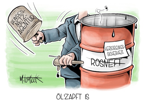 Cartoon: Öl zapft is (medium) by Mirco Tomicek tagged bundesnetzagentur,übernahme,übernimmt,treuhandverwaltung,rohölimport,rohöl,öl,import,rosneft,deutschland,raffinerien,raffinerie,treuhand,bundesregierung,oktoberfest,anstich,zapft,is,oktober,fest,bier,maßkrug,cartoon,karikatur,pressekarikatur,mirco,tomicek,bundesnetzagentur,übernahme,übernimmt,treuhandverwaltung,rohölimport,rohöl,öl,import,rosneft,deutschland,raffinerien,raffinerie,treuhand,bundesregierung,oktoberfest,anstich,zapft,is,oktober,fest,bier,maßkrug,cartoon,karikatur,pressekarikatur,mirco,tomicek