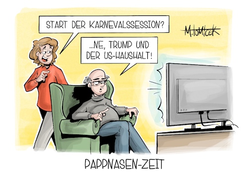 Cartoon: Pappnasen-Zeit (medium) by Mirco Tomicek tagged donald,trump,usa,us,haushalt,haushaltsstreit,finanzen,senat,sentaoren,haushaltssperre,sperre,regierung,karneval,session,karnevalssession,fasching,fastenacht,fastnacht,clown,clowns,karikatur,pressekarikatur,cartoon,mirco,tomicek,donald,trump,usa,us,haushalt,haushaltsstreit,finanzen,senat,sentaoren,haushaltssperre,sperre,regierung,karneval,session,karnevalssession,fasching,fastenacht,fastnacht,clown,clowns,karikatur,pressekarikatur,cartoon,mirco,tomicek