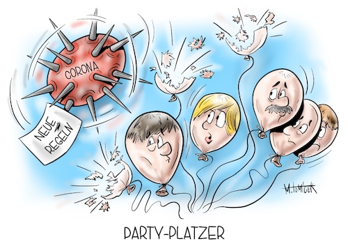 Cartoon: Party-Platzer (medium) by Mirco Tomicek tagged corona,private,party,privat,feier,feiern,partys,deutschland,bundesregierung,bund,länder,gipfel,privaten,raum,strenge,regeln,covid19,regelungen,verschärfen,verschärfungen,ansteckungsgefahr,ansteckung,virus,super,spreader,hochzeitsfeier,cartoon,karikatur,mirco,tomicek,corona,private,party,privat,feier,feiern,partys,deutschland,bundesregierung,bund,länder,gipfel,privaten,raum,strenge,regeln,covid19,regelungen,verschärfen,verschärfungen,ansteckungsgefahr,ansteckung,virus,super,spreader,hochzeitsfeier,cartoon,karikatur,mirco,tomicek