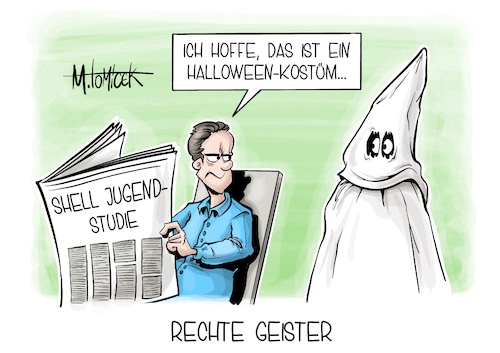 Cartoon: Rechte Geister (medium) by Mirco Tomicek tagged shell,jugendstudie,studie,jugend,junge,menschen,männer,rechts,politisch,politik,politiker,wahlen,wähler,geister,halloween,kostüm,geist,ku,klux,klan,karikatur,pressekarikatur,cartoon,mirco,tomicek,shell,jugendstudie,studie,jugend,junge,menschen,männer,rechts,politisch,politik,politiker,wahlen,wähler,geister,halloween,kostüm,geist,ku,klux,klan,karikatur,pressekarikatur,cartoon,mirco,tomicek