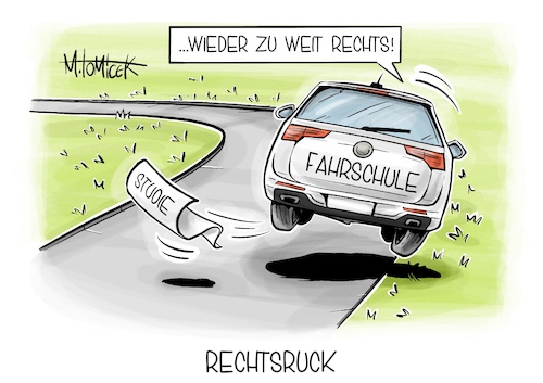 Cartoon: Rechtsruck (medium) by Mirco Tomicek tagged studie,rechtsruck,junger,generation,rechts,stimmunsgtief,wahl,wahlen,wähler,politik,lage,jugendliche,junge,erwachsene,zukunft,unzufrieden,ampelkoalition,ampel,regierung,bundesregierung,fahrschule,cartoon,karikatur,pressekarikatur,mirco,tomicek,studie,rechtsruck,junger,generation,rechts,stimmunsgtief,wahl,wahlen,wähler,politik,lage,jugendliche,junge,erwachsene,zukunft,unzufrieden,ampelkoalition,ampel,regierung,bundesregierung,fahrschule,cartoon,karikatur,pressekarikatur,mirco,tomicek