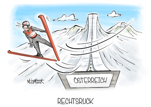 Cartoon: Rechtsruck (medium) by Mirco Tomicek tagged österreich,fpö,kickl,rechte,rechts,rechtsruck,gespräche,gespräch,präsident,regierung,koalition,vierschanzen,tournee,vier,schanzen,ski,skispringen,karikatur,pressekarikatur,cartoon,mirco,tomicek,österreich,fpö,kickl,rechte,rechts,rechtsruck,gespräche,gespräch,präsident,regierung,koalition,vierschanzen,tournee,vier,schanzen,ski,skispringen,karikatur,pressekarikatur,cartoon,mirco,tomicek