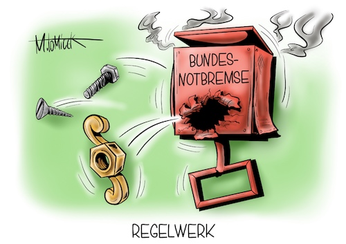 Cartoon: Regelwerk (medium) by Mirco Tomicek tagged bundesnotbremse,bundes,notbremse,not,bremse,regel,regeln,regelungen,infektionsschutzgesetz,infektion,schutzgesetz,gesetz,gebremst,ausgangssperre,ausgang,sperre,sperren,ausgangsbeschränkungen,beschränkung,kontakte,kontaktverbot,maßnahmen,lockdown,shutdown,corona,virus,pandemie,eindämmung,bekämpfung,cartoon,karikatur,pressekarikatur,mirco,tomicek,bundesnotbremse,bundes,notbremse,not,bremse,regel,regeln,regelungen,infektionsschutzgesetz,infektion,schutzgesetz,gesetz,gebremst,ausgangssperre,ausgang,sperre,sperren,ausgangsbeschränkungen,beschränkung,kontakte,kontaktverbot,maßnahmen,lockdown,shutdown,corona,virus,pandemie,eindämmung,bekämpfung,cartoon,karikatur,pressekarikatur,mirco,tomicek