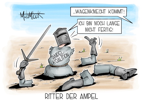 Cartoon: Ritter der Ampel (medium) by Mirco Tomicek tagged ampelkoalition,ampel,koalition,bundesregierung,sahra,wagenknecht,partei,bündnis,wahl,umfragewerte,umfragen,linke,angebot,ritter,der,kokosnuss,cartoon,karikatur,pressekarikatur,mirco,tomicek,ampelkoalition,ampel,koalition,bundesregierung,sahra,wagenknecht,partei,bündnis,wahl,umfragewerte,umfragen,linke,angebot,ritter,der,kokosnuss,cartoon,karikatur,pressekarikatur,mirco,tomicek