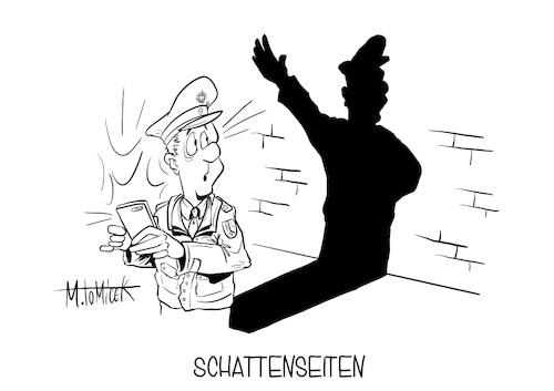 Cartoon: Schattenseiten (medium) by Mirco Tomicek tagged polizei,polizisten,polizistinnen,chat,chatgruppe,rechtsextrem,rechts,extrem,nazi,nazis,nachrichten,chats,inhalte,dienstgruppe,nrw,essen,reul,innenminister,polizeiwache,propaganda,rechtsradikal,bilder,fotos,verfahren,smartphone,messenges,karikatur,cartoon,mirco,tomicek,polizei,polizisten,polizistinnen,chat,chatgruppe,rechtsextrem,rechts,extrem,nazi,nazis,nachrichten,chats,inhalte,dienstgruppe,nrw,essen,reul,innenminister,polizeiwache,propaganda,rechtsradikal,bilder,fotos,verfahren,smartphone,messenges,karikatur,cartoon,mirco,tomicek