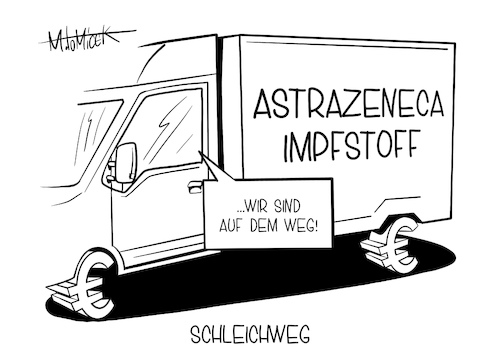 Cartoon: Schleichweg (medium) by Mirco Tomicek tagged corona,covid19,impfstoff,impfstoffe,astrazeneca,astra,zeneca,kritik,lieferung,engpässe,engpass,liefertermin,impftermin,impfung,impfen,impfe,biontech,spahn,eu,europa,europäische,union,unterstützung,cartoon,karikatur,pressekarikatur,mirco,tomicek,corona,covid19,impfstoff,impfstoffe,astrazeneca,astra,zeneca,kritik,lieferung,engpässe,engpass,liefertermin,impftermin,impfung,impfen,impfe,biontech,spahn,eu,europa,europäische,union,unterstützung,cartoon,karikatur,pressekarikatur,mirco,tomicek