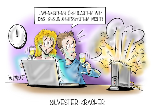 Cartoon: Silvester-Kracher (medium) by Mirco Tomicek tagged silvester,silvesternacht,kracher,silvesterkracher,silvesterparty,party,neujahr,neu,jahr,2021,jahreswechsel,rückblick,2020,news,year,digital,video,videochat,skype,zoom,zoomparty,web,webcam,gesundheit,gesundheitssystem,system,gesundheits,medizin,ärzte,arzthelfer,krankenhaus,krank,krankenhäuser,risiko,verletzte,patienten,intensiv,intensivmedizin,intensivbetten,betten,feier,lockdown,shutdown,corona,covid19,virus,überlastung,impfung,karikatur,pressekarikatur,cartoon,mirco,tomicek,silvester,silvesternacht,kracher,silvesterkracher,silvesterparty,party,neujahr,neu,jahr,2021,jahreswechsel,rückblick,2020,news,year,digital,video,videochat,skype,zoom,zoomparty,web,webcam,gesundheit,gesundheitssystem,system,gesundheits,medizin,ärzte,arzthelfer,krankenhaus,krank,krankenhäuser,risiko,verletzte,patienten,intensiv,intensivmedizin,intensivbetten,betten,feier,lockdown,shutdown,corona,covid19,virus,überlastung,impfung,karikatur,pressekarikatur,cartoon,mirco,tomicek