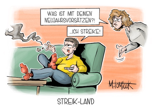 Cartoon: Streik-Land (medium) by Mirco Tomicek tagged gdl,streik,bahnstreik,streiks,bahn,zug,nahverkehr,pendler,lokführer,lokführerstreik,demo,tarif,tarifverhandlung,bauern,bauernproteste,landwirte,neujahr,vorsätze,neujahrsvorsätze,cartoon,karikatur,pressekarikatur,mirco,tomicek,gdl,streik,bahnstreik,streiks,bahn,zug,nahverkehr,pendler,lokführer,lokführerstreik,demo,tarif,tarifverhandlung,bauern,bauernproteste,landwirte,neujahr,vorsätze,neujahrsvorsätze,cartoon,karikatur,pressekarikatur,mirco,tomicek