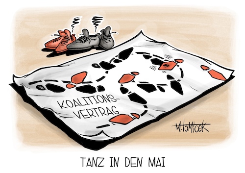 Cartoon: Tanz in den Mai (medium) by Mirco Tomicek tagged spd,koalitionsvertrag,koalition,friedrich,merz,union,cdu,csu,regierung,regierungsbildung,koalitionsverhandlungen,tanz,in,den,mai,groko,karikatur,pressekarikatur,cartoon,mirco,tomicek,spd,koalitionsvertrag,koalition,friedrich,merz,union,cdu,csu,regierung,regierungsbildung,koalitionsverhandlungen,tanz,in,den,mai,groko,karikatur,pressekarikatur,cartoon,mirco,tomicek