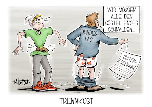 Cartoon: Trennkost (medium) by Mirco Tomicek tagged reformen,reform,bundestag,abgeordnete,politiker,diät,diätenerhöhung,ausgesetzt,reformpläne,koalition,regierung,michel,karikatur,cartoon,pressekarikatur,mirco,tomicek,reformen,reform,bundestag,abgeordnete,politiker,diät,diätenerhöhung,ausgesetzt,reformpläne,koalition,regierung,michel,karikatur,cartoon,pressekarikatur,mirco,tomicek