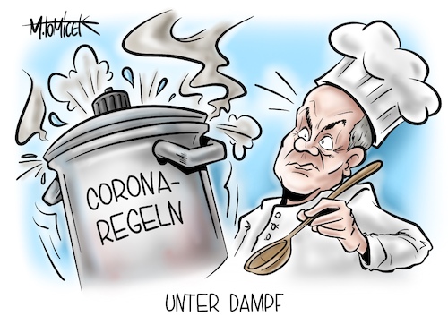 Cartoon: Unter Dampf (medium) by Mirco Tomicek tagged olaf,scholz,bundeskanzler,videokonfernez,ministerpräsidenten,beratung,corona,verschärfungen,verschärfung,maßnahmen,schutzmaßnahmen,regeln,coronaregeln,kontakte,kontaktbeschränkungen,beschränkungen,impfpflicht,impfung,impfstoff,cartoon,karikatur,pressekarikatur,mirco,tomicek,olaf,scholz,bundeskanzler,videokonfernez,ministerpräsidenten,beratung,corona,verschärfungen,verschärfung,maßnahmen,schutzmaßnahmen,regeln,coronaregeln,kontakte,kontaktbeschränkungen,beschränkungen,impfpflicht,impfung,impfstoff,cartoon,karikatur,pressekarikatur,mirco,tomicek