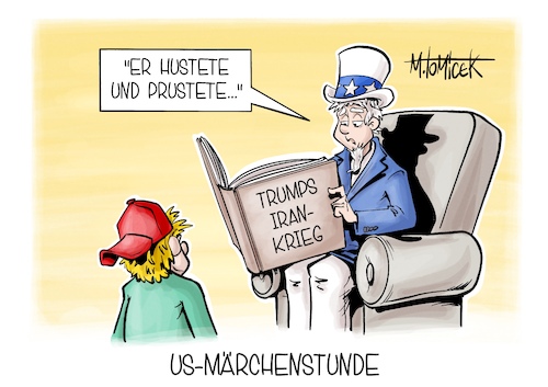 Cartoon: US-Märchenstunde (medium) by Mirco Tomicek tagged iran,krieg,usa,amerika,us,trump,ziele,angriffe,angriff,militär,uncle,sam,frieden,ölpreise,öl,energiepreise,preise,benzin,spritpreise,karikatur,cartoon,pressekarikatur,mirco,tomicek,iran,krieg,usa,amerika,us,trump,ziele,angriffe,angriff,militär,uncle,sam,frieden,ölpreise,öl,energiepreise,preise,benzin,spritpreise,karikatur,cartoon,pressekarikatur,mirco,tomicek
