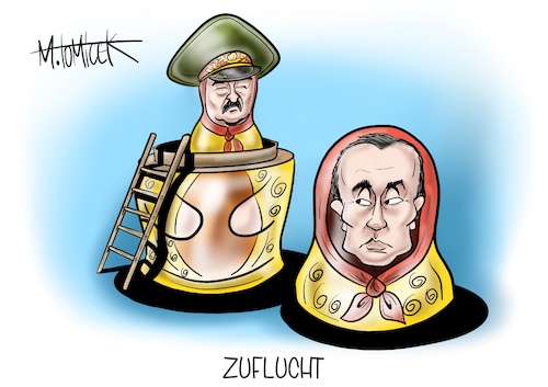 Cartoon: Zuflucht (medium) by Mirco Tomicek tagged alexander,grigorjewitsch,lukaschenko,machthaber,weißrussland,belarus,eu,sanktionen,passagierflugzeug,russland,moskau,besuch,hilfe,kreml,chef,wladimir,putin,matrjoschka,cartoon,karikatur,pressekarikatur,mirco,tomicek,alexander,grigorjewitsch,lukaschenko,machthaber,weißrussland,belarus,eu,sanktionen,passagierflugzeug,russland,moskau,besuch,hilfe,kreml,chef,wladimir,putin,matrjoschka,cartoon,karikatur,pressekarikatur,mirco,tomicek