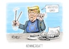 Cartoon: Nimmersatt (small) by Mirco Tomicek tagged zollkonflikt,zoll,zölle,strafzölle,usa,us,amerika,donald,trump,china,konflikt,wirtschaft,industrie,europa,eu,karikatur,pressekarikatur,cartoon,mirco,tomicek