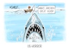 Cartoon: US-Horror (small) by Mirco Tomicek tagged usa,us,america,donald,trump,big,beautiful,bill,steuer,steuergesetz,steuerreform,migration,militär,verteidigung,schulden,weißer,hau,jaws,karikatur,cartoon,pressekarikatur,mirco,tomicek