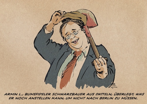 Cartoon: Der Schwarzbauer (medium) by Guido Kuehn tagged laschet,union,nrw,datteln,wnergeiewende,kohle,kraftwerk,btw2021,wahl,berlin,laschet,union,nrw,datteln,wnergeiewende,kohle,kraftwerk,btw2021,wahl,berlin