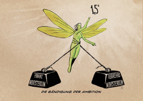 Cartoon: Die Bändigung der Ambition (medium) by Guido Kuehn tagged grüne,fdp,koalition,ampel,klima,ministerien,grüne,fdp,koalition,ampel,klima,ministerien