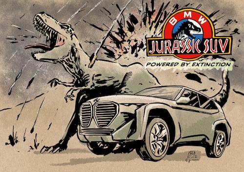 Cartoon: Jurassic SUV (medium) by Guido Kuehn tagged suv,mobilitätswende,suv,mobilitätswende
