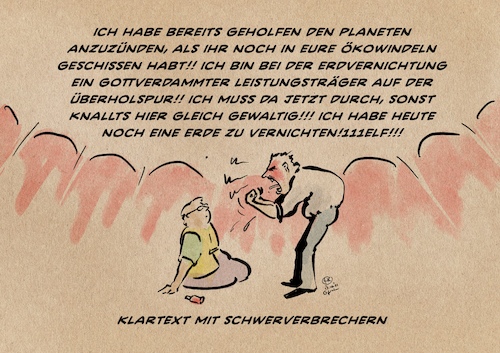 Cartoon: Klartext (medium) by Guido Kuehn tagged versicherungen,klima,katastrophe,umwelt,menschheit,planet,erde,lebensraum,kleber,mobilität,aktivisten,versicherungen,klima,katastrophe,umwelt,menschheit,planet,erde,lebensraum,kleber,mobilität,aktivisten