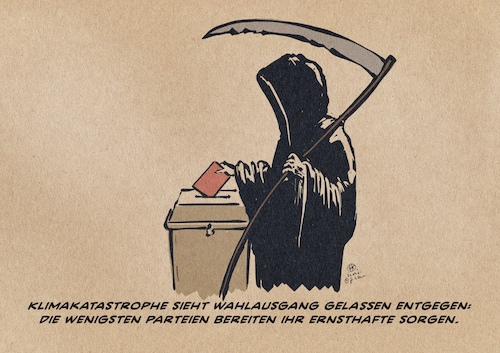 Cartoon: Klimawahl (medium) by Guido Kuehn tagged klima,wahl,btw2021,klima,wahl,btw2021
