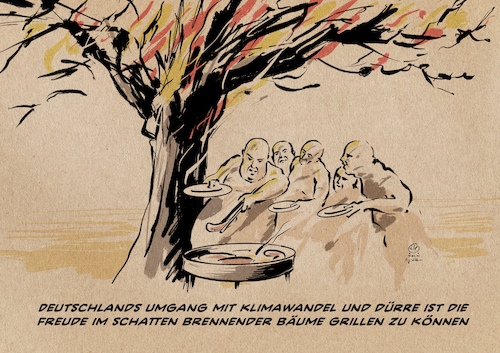 Cartoon: Krise? Welche Krise!? (medium) by Guido Kuehn tagged klima,klimakatastrophe,wandel,jahrhundert,dürre,trockenheit,hitze,umwelt,krise,klima,klimakatastrophe,wandel,jahrhundert,dürre,trockenheit,hitze,umwelt