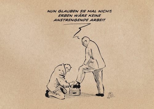 Cartoon: Leistungserben (medium) by Guido Kuehn tagged erben,leistung,arbeit,gerechtigkeit,erben,leistung,arbeit,gerechtigkeit