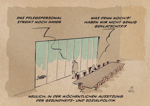 Cartoon: Pflege (medium) by Guido Kuehn tagged pflege,streik,gesundheit,pflege,streik,gesundheit