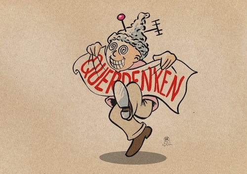Cartoon: Querdenker (medium) by Guido Kuehn tagged querdenker,querdenker