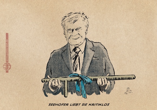 Cartoon: Seehofer liebt sie kriklos (medium) by Guido Kuehn tagged seehofer,polizei,leipzig,0711,querdenken,nazis,seehofer,polizei,leipzig,0711,querdenken,nazis