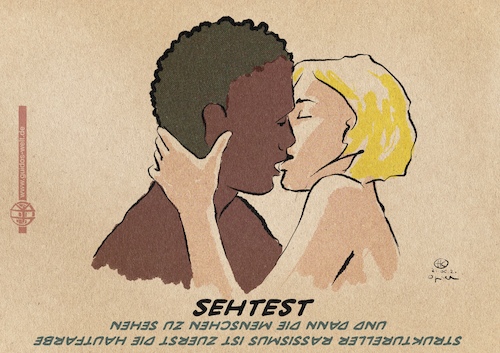 Cartoon: Sehtest (medium) by Guido Kuehn tagged rassismus,rassismus