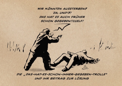 Cartoon: Trollistan (medium) by Guido Kuehn tagged klimakatastrophe,klimakatastrophe