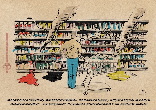 Cartoon: Wo alles beginnt (medium) by Guido Kuehn tagged amazonas,umwelt,kinder,konsum,wirtschaft,amazonas,umwelt,kinder,konsum,wirtschaft