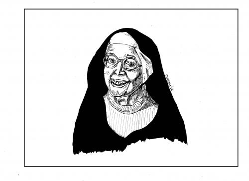 Cartoon: sister wendy (medium) by oursoula tagged sister,wendy,art,religion,caricature