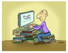 Cartoon: The books and technology (small) by ismailozmen tagged search,engine,technology,computer,books,encyclopedia