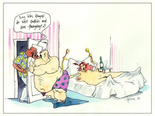 Cartoon: Flachgelegt (medium) by Jörg Halsema tagged girls,woman