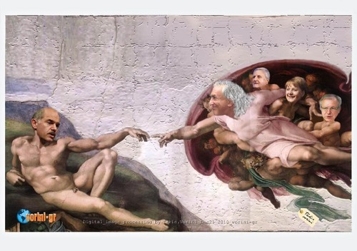 Cartoon: Papandreou_neet_help_from_IMF (medium) by takis vorini tagged vorini