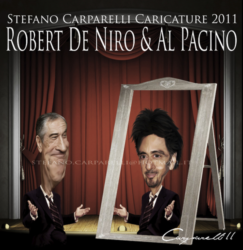 Cartoon: De Niro - Al Pacino (medium) by carparelli tagged caricature
