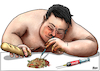 Cartoon: Addictions (small) by miguelmorales tagged obesity,addictions,nutrition,dosorders,junk,food,health