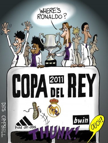 Cartoon: Did you drop the cup Ramos! (medium) by campbell tagged real,madrid,copa,del,rey,ramos,football,sport
