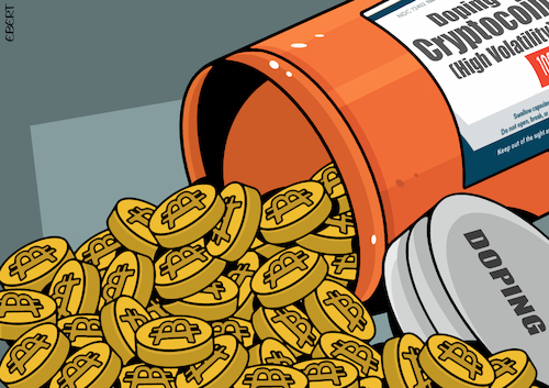Cartoon: Crypto doping (medium) by Enrico Bertuccioli tagged crypto,cryptocurrency,cryptocoins,bitcoin,mining,blockchain,digitalmoney,digitalcurrency,speculation,financialspeculation,economy,money,greed,digitalcapitalism,stockmarkets,fraud,energy,energyconsumption,political,politicalcartoon,politicalcartoons,editorialcartoon,editorialcartoons,crypto,cryptocurrency,cryptocoins,bitcoin,mining,blockchain,digitalmoney,digitalcurrency,speculation,financialspeculation,economy,money,greed,digitalcapitalism,stockmarkets,fraud,energy,energyconsumption,political,politicalcartoon,politicalcartoons,editorialcartoon,editorialcartoons