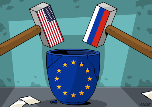 Cartoon: EU between two hammers (medium) by Enrico Bertuccioli tagged europe,eu,russia,usa,putin,biden,ukraine,political,crisis,war,peace,freedom,authoritarianism,dictatorship,government,sanctions,safety,security,otan,nato,invasion,economy,business,money,control,power,empire,imperialism,europe,eu,russia,usa,putin,biden,ukraine,political,crisis,war,peace,freedom,authoritarianism,dictatorship,government,sanctions,safety,security,otan,nato,invasion,economy,business,money,control,power,empire