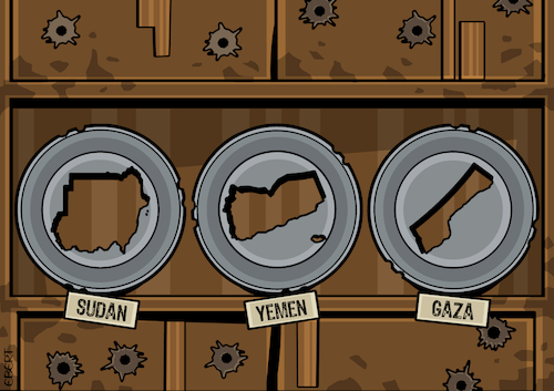 Cartoon: Set of broken plates (medium) by Enrico Bertuccioli tagged famine,foodshortage,lackoffood,starvation,starvationwar,gaza,sudan,yemen,famineingaza,famineinyemen,famineinsudan,humanitariancrises,migrations,refugees,migrantcrises,refugeecrises,civilianvictims,immigrants,poverty,hunger,food,political,politicalcartoons,politicalcartoon,editorialcartoon,famine,foodshortage,lackoffood,starvation,starvationwar,gaza,sudan,yemen,famineingaza,famineinyemen,famineinsudan,humanitariancrises,migrations,refugees,migrantcrises,refugeecrises,civilianvictims,immigrants,poverty,hunger,food,political,politicalcartoons,politicalcartoon,editorialcartoon