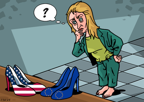 Cartoon: The shoes of Giorgia (medium) by Enrico Bertuccioli tagged meloni,giorgia,giorgiameloni,italiangovernment,europe,usa,trump,musk,elonmusk,italianprimeminister,europeanunion,conservatism,populism,propaganda,farright,authoritarianism,europeanpolicy,war,newworldorder,political,politicalcartoon,editorialcartoon,meloni,giorgia,giorgiameloni,italiangovernment,europe,usa,trump,musk,elonmusk,italianprimeminister,europeanunion,conservatism,populism,propaganda,farright,authoritarianism,europeanpolicy,war,newworldorder,political,politicalcartoon,editorialcartoon