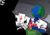 Cartoon: A game with Death (small) by Enrico Bertuccioli tagged war,earth,death,deadly,life,safety,security,political,global,world,challange,weapons,bloodshed,military,ethical,peace,humanbeings,humanity,card,game,duel,bombing,victims,money,business