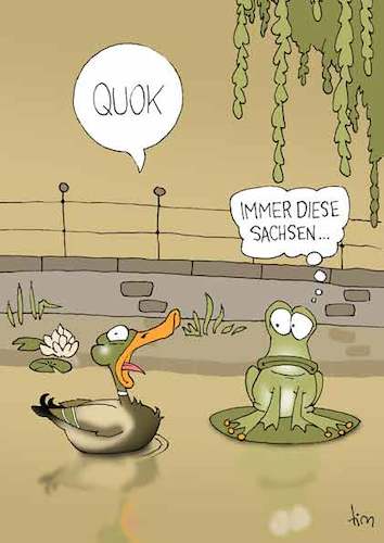 Cartoon: Quok (medium) by Tim Posern tagged sachsen,sächsisch,dialekt,vorurteil