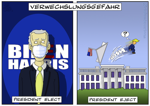 Cartoon: President Eject (medium) by Olaf Biester tagged trump,biden,harris,white,house