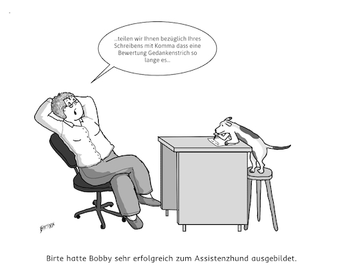 Cartoon: Assistenzhund (medium) by Birtoon tagged assistenzhund