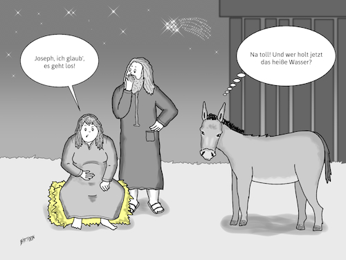 Cartoon: Christi Geburt (medium) by Birtoon tagged weihnachten,christi,geburt